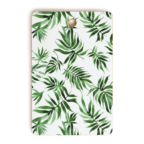 Marta Barragan Camarasa Watercolor green leaf Cutting Board Rectangle