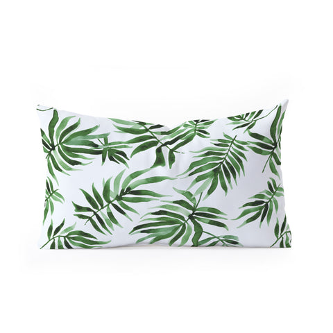 Marta Barragan Camarasa Watercolor green leaf Oblong Throw Pillow