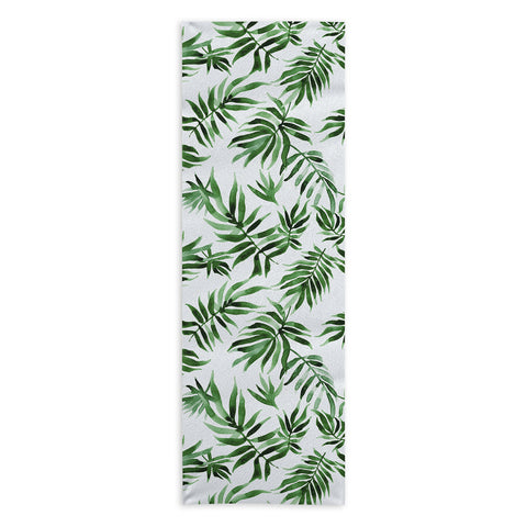 Marta Barragan Camarasa Watercolor green leaf Yoga Towel