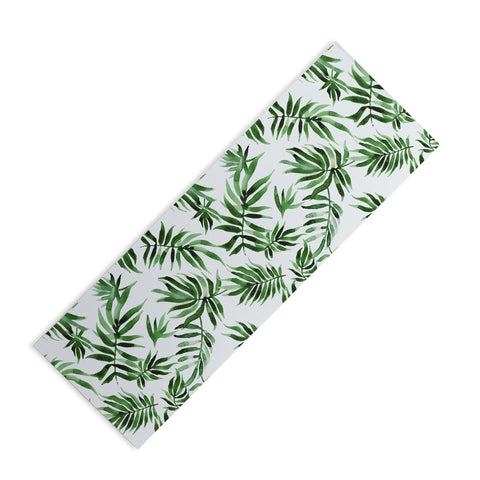 Marta Barragan Camarasa Watercolor green leaf Yoga Mat