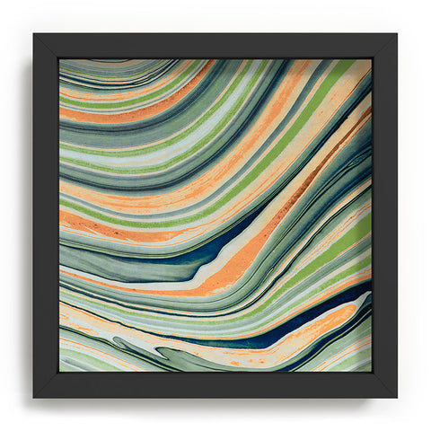 Marta Barragan Camarasa Watercolor marble waves Recessed Framing Square