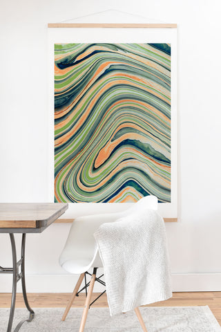 Marta Barragan Camarasa Watercolor marble waves Art Print And Hanger