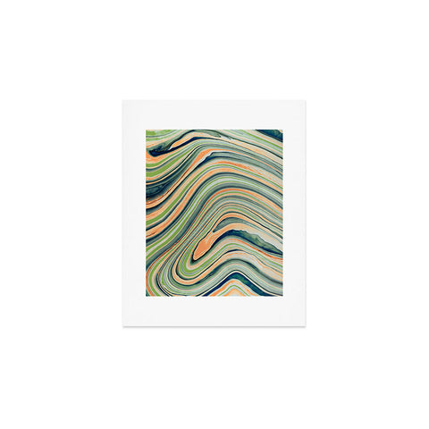 Marta Barragan Camarasa Watercolor marble waves Art Print