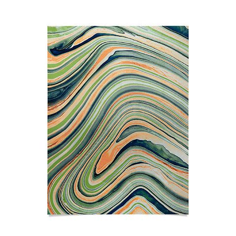 Marta Barragan Camarasa Watercolor marble waves Poster