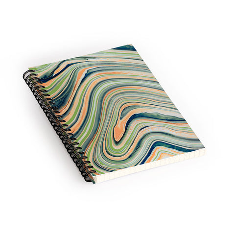 Marta Barragan Camarasa Watercolor marble waves Spiral Notebook