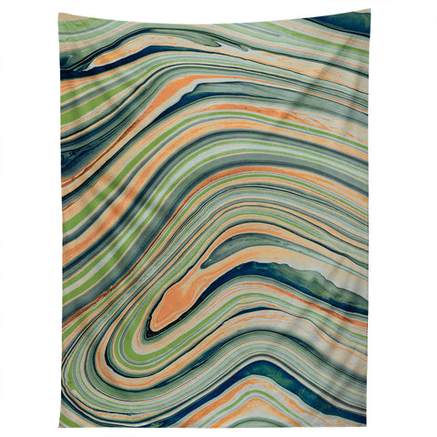 Marta Barragan Camarasa Watercolor marble waves Tapestry