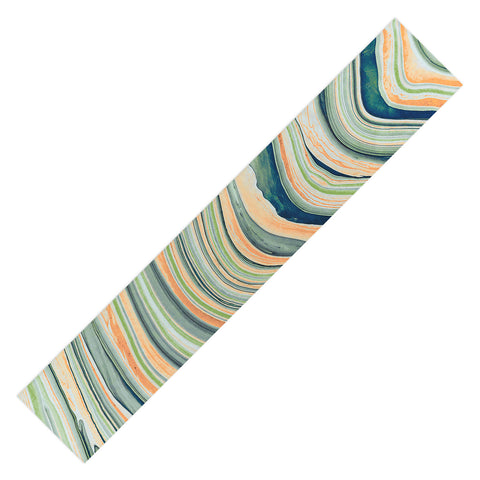 Marta Barragan Camarasa Watercolor marble waves Table Runner