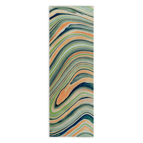Marta Barragan Camarasa Watercolor marble waves Yoga Towel