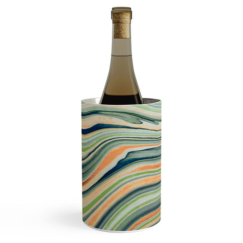 Marta Barragan Camarasa Watercolor marble waves Wine Chiller