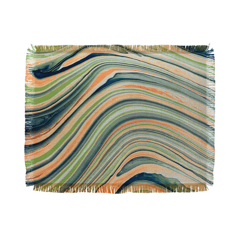 Marta Barragan Camarasa Watercolor marble waves Throw Blanket
