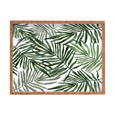 Marta Barragan Camarasa Watercolor simple leaves Rectangular Tray