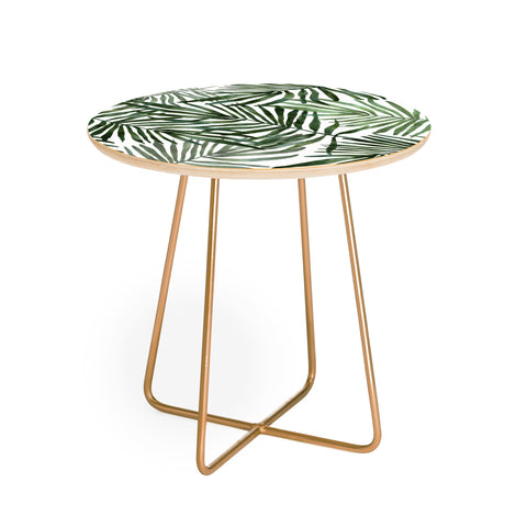 Marta Barragan Camarasa Watercolor simple leaves Round Side Table