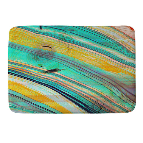 Marta Barragan Camarasa Watercolor strokes on wood I Memory Foam Bath Mat
