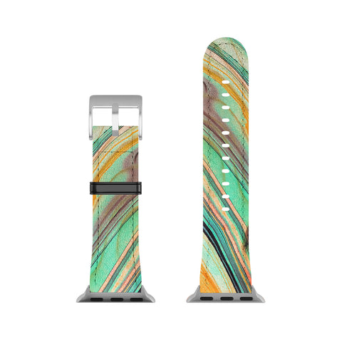 Marta Barragan Camarasa Watercolor strokes on wood I Apple Watch Band
