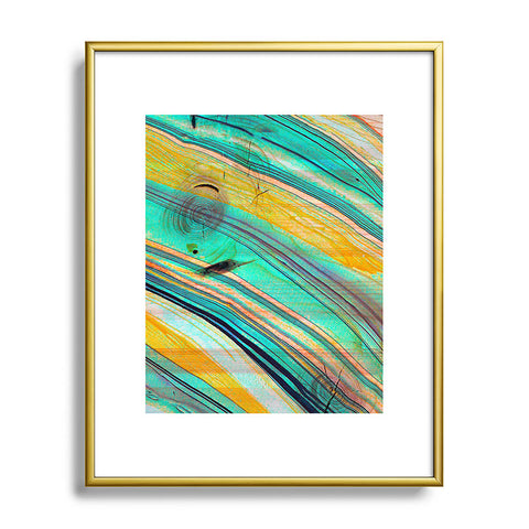 Marta Barragan Camarasa Watercolor strokes on wood I Metal Framed Art Print