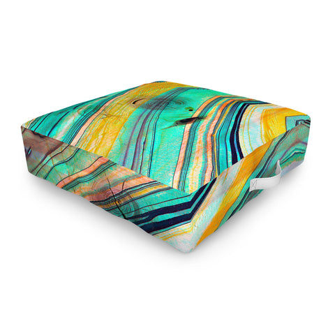 Marta Barragan Camarasa Watercolor strokes on wood I Outdoor Floor Cushion