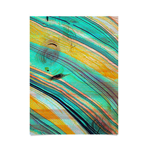 Marta Barragan Camarasa Watercolor strokes on wood I Poster