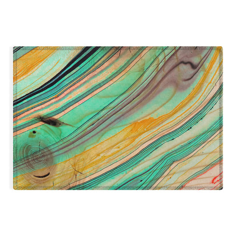 Marta Barragan Camarasa Watercolor strokes on wood I Outdoor Rug