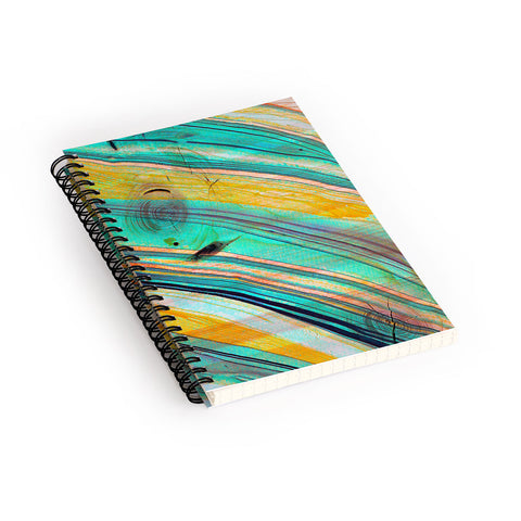 Marta Barragan Camarasa Watercolor strokes on wood I Spiral Notebook
