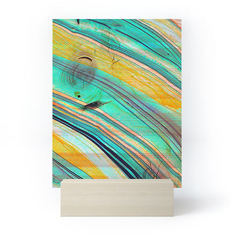 Marta Barragan Camarasa Watercolor strokes on wood I Mini Art Print