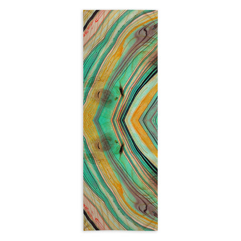 Marta Barragan Camarasa Watercolor strokes on wood I Yoga Towel