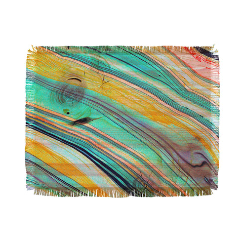 Marta Barragan Camarasa Watercolor strokes on wood I Throw Blanket