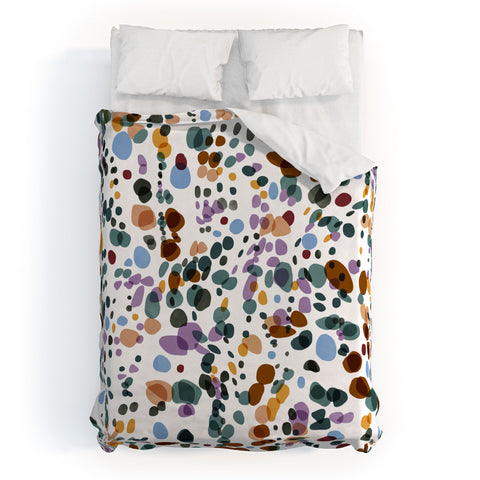 Marta Barragan Camarasa Waves dots colorful Duvet Cover