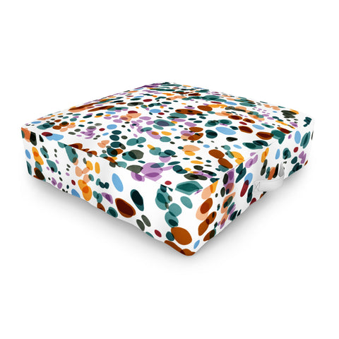 Marta Barragan Camarasa Waves dots colorful Outdoor Floor Cushion