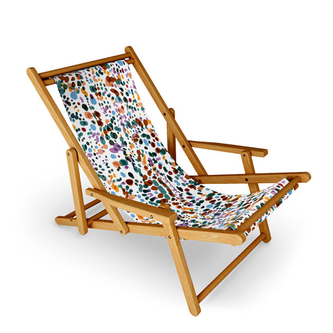 Marta Barragan Camarasa Waves dots colorful Sling Chair