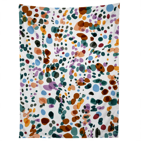 Marta Barragan Camarasa Waves dots colorful Tapestry