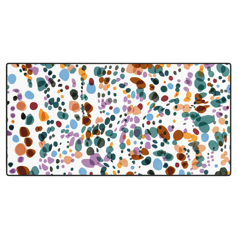 Marta Barragan Camarasa Waves dots colorful Desk Mat