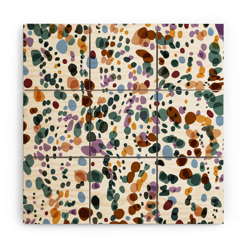 Marta Barragan Camarasa Waves dots colorful Wood Wall Mural