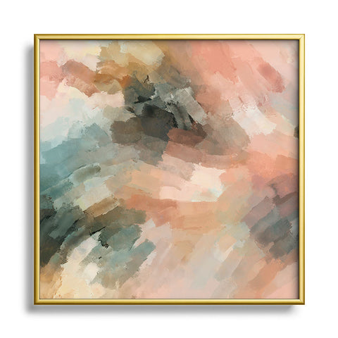 Marta Barragan Camarasa Waves strokes III Square Metal Framed Art Print