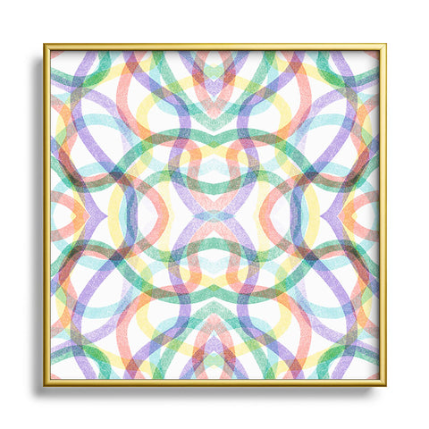 Marta Barragan Camarasa Wavy Summer Stripes Metal Square Framed Art Print