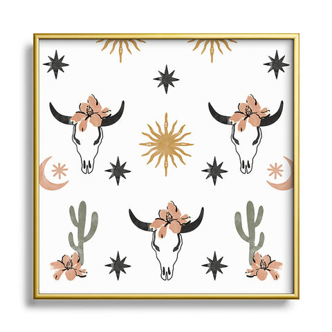 Marta Barragan Camarasa Western desert boho I Square Metal Framed Art Print