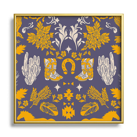 Marta Barragan Camarasa Western ornaments Square Metal Framed Art Print