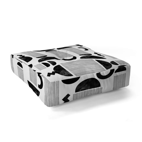 Marta Barragan Camarasa Western spirit BW Floor Pillow Square