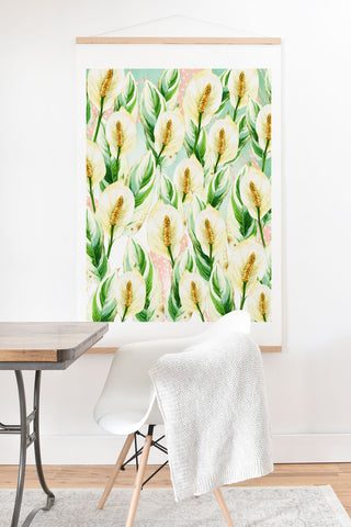 Marta Barragan Camarasa White Watercolor Exotic Flowers Art Print And Hanger