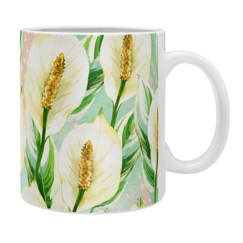 Marta Barragan Camarasa White Watercolor Exotic Flowers Coffee Mug