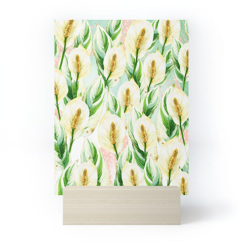 Marta Barragan Camarasa White Watercolor Exotic Flowers Mini Art Print