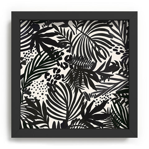 Marta Barragan Camarasa Wild abstract jungle on black Recessed Framing Square