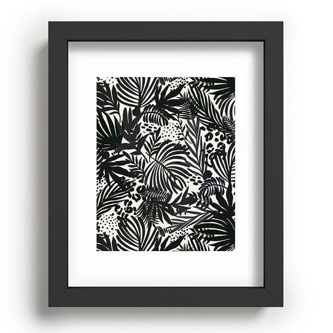 Marta Barragan Camarasa Wild abstract jungle on black Recessed Framing Rectangle