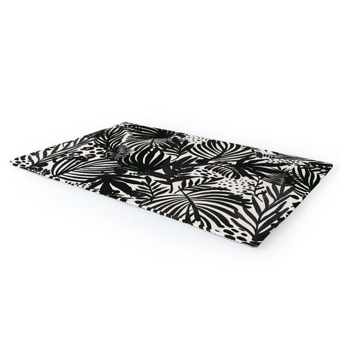 Marta Barragan Camarasa Wild abstract jungle on black Area Rug