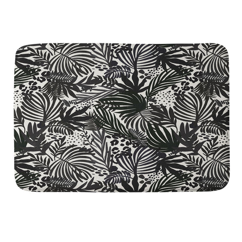 Marta Barragan Camarasa Wild abstract jungle on black Memory Foam Bath Mat