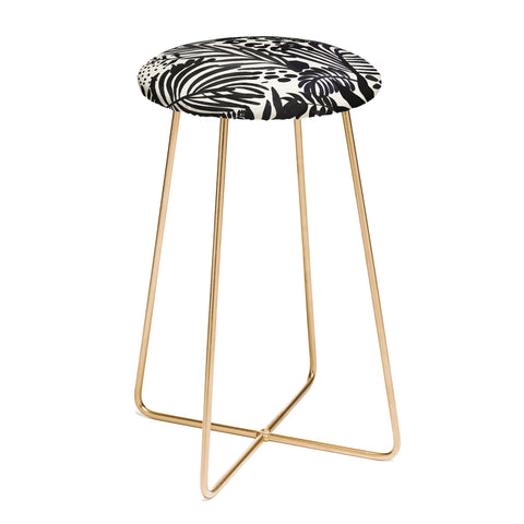 Marta Barragan Camarasa Wild abstract jungle on black Counter Stool