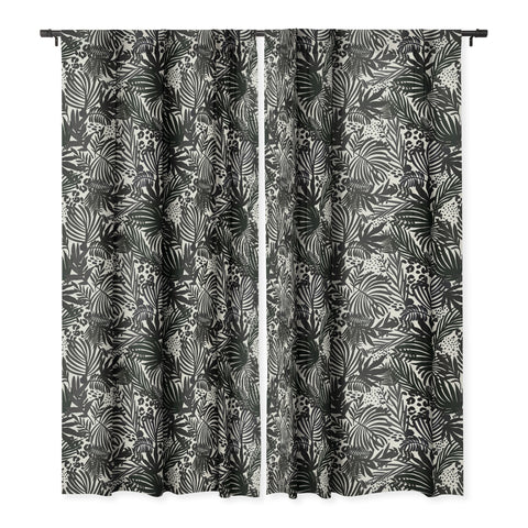 Marta Barragan Camarasa Wild abstract jungle on black Blackout Window Curtain