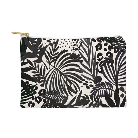 Marta Barragan Camarasa Wild abstract jungle on black Pouch