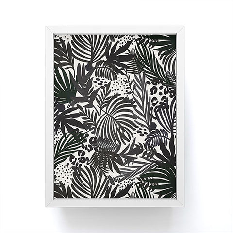 Marta Barragan Camarasa Wild abstract jungle on black Framed Mini Art Print