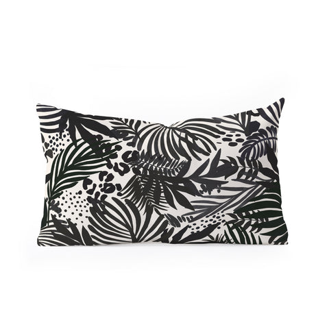 Marta Barragan Camarasa Wild abstract jungle on black Oblong Throw Pillow
