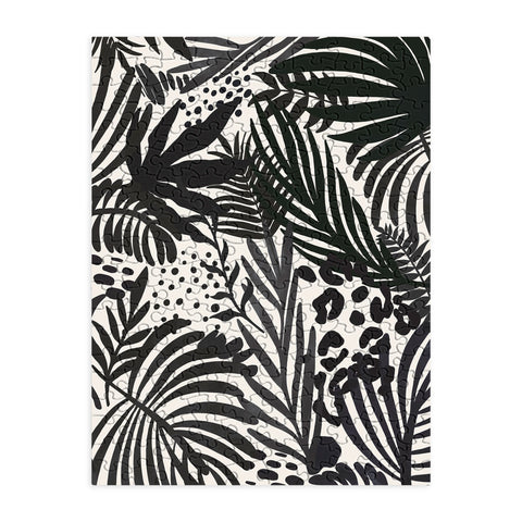 Marta Barragan Camarasa Wild abstract jungle on black Puzzle